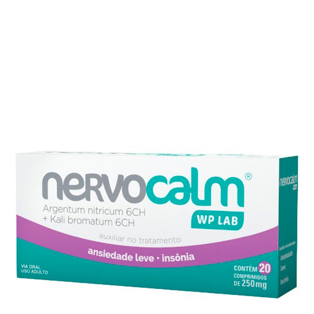 Calmante e Fitoterápico Nervocalm 250mg 20 Comprimidos