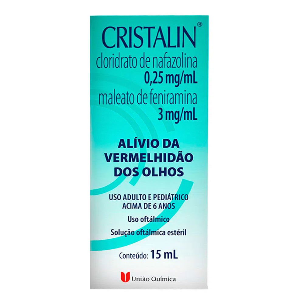 Colírio Antialérgico e Descongestionante Cristalin 0,25mg/ml + 3mg/ml 15ml