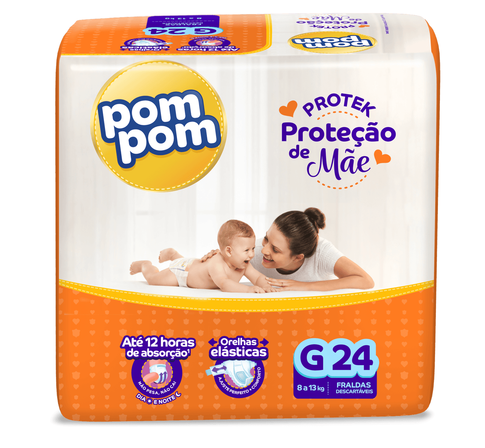 Fralda Pom Pom Derma Protek G 24 Unidades
