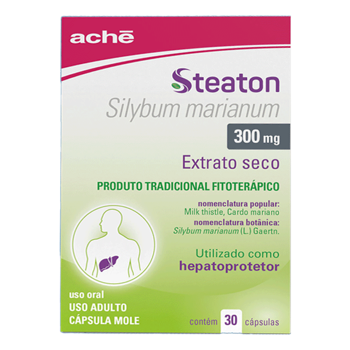 Hepatoprotetor Steaton 300mg 30 Cápsulas