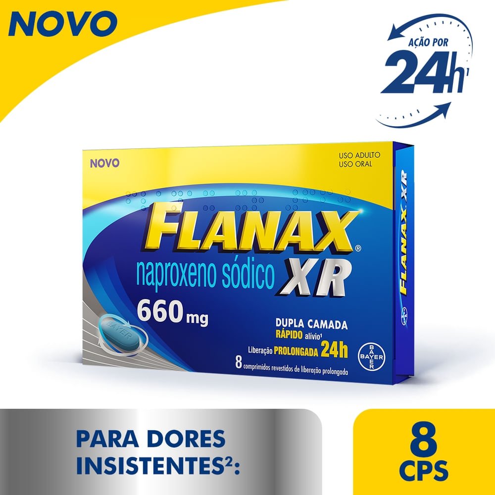 Flanax XR Naproxeno Sódico 660mg |8 Comprimidos