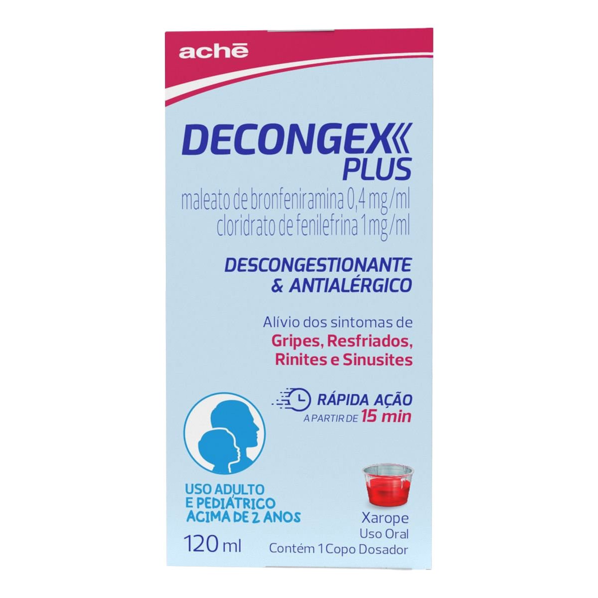 Descongestionante Decongex Plus 2mg/5ml + 5mg/5ml 120ml Xarope