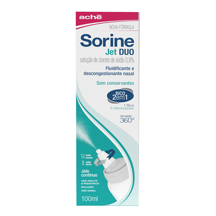 Descongestionante Sorine Jet Duo Bico 2 em 1 100ml Solução Nasal Spray