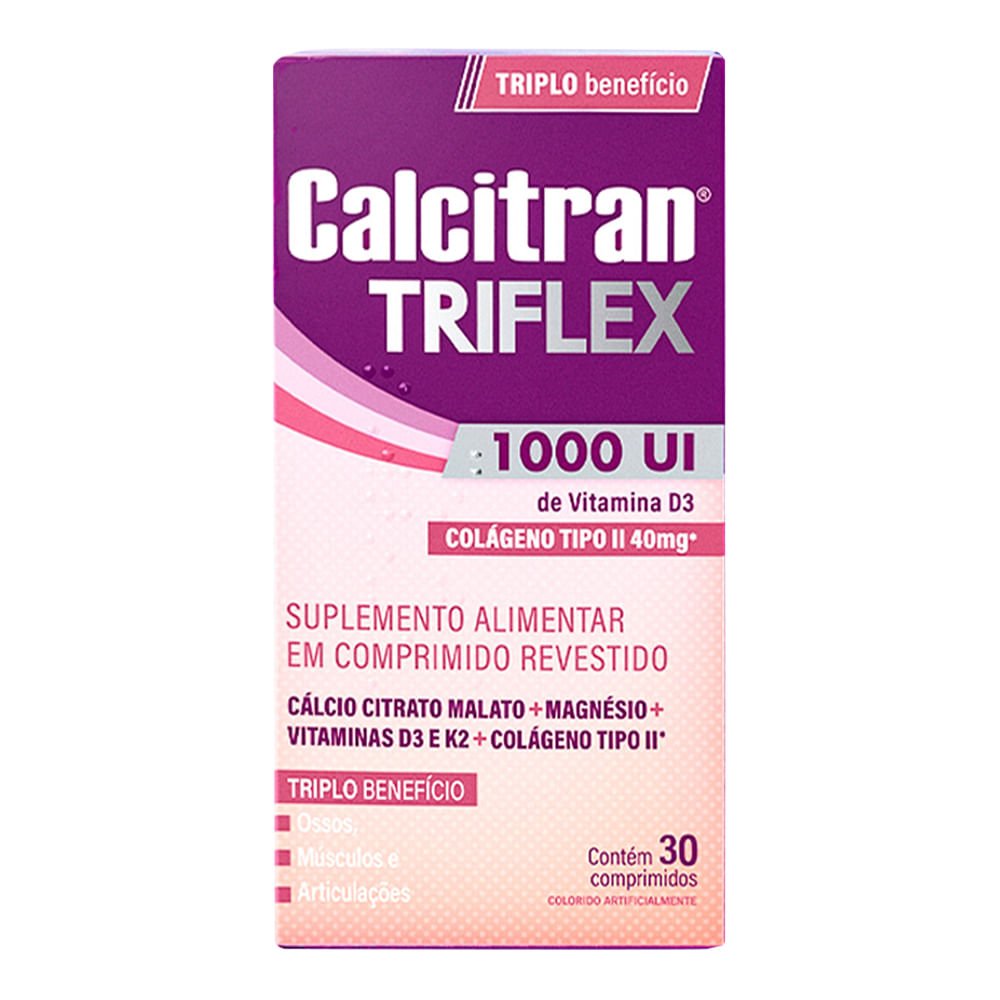 Suplemento Alimentar Calcitran Triflex FQM 30 Comprimidos