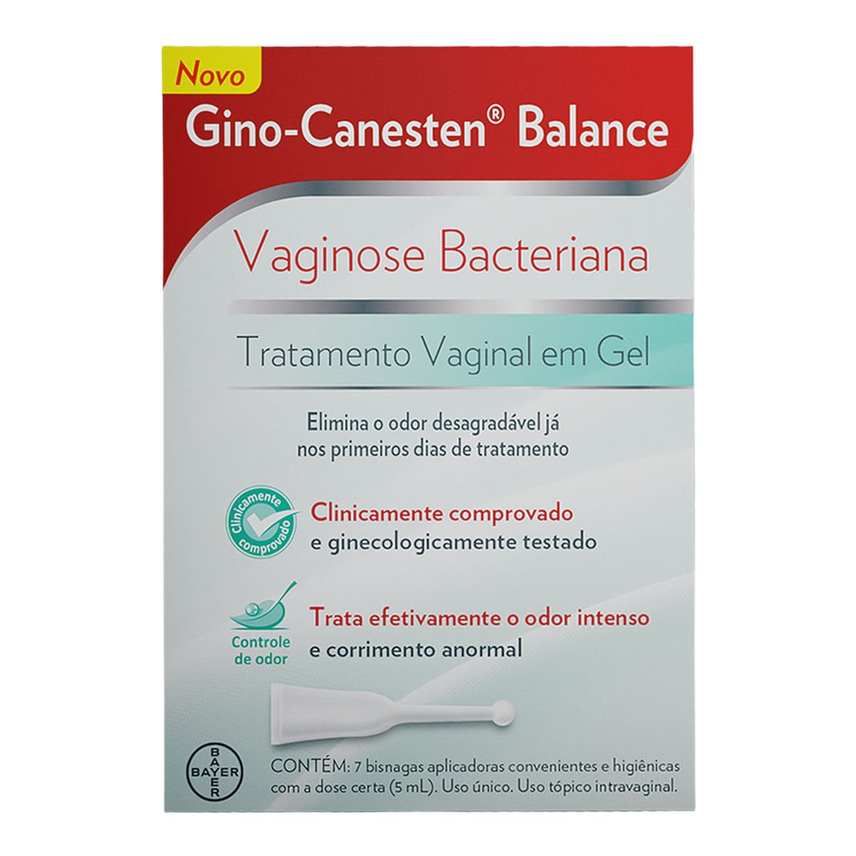Tratamento da Vaginose Bacteriana Gino-Canesten Balance 7 Unidades de 5ml Cada