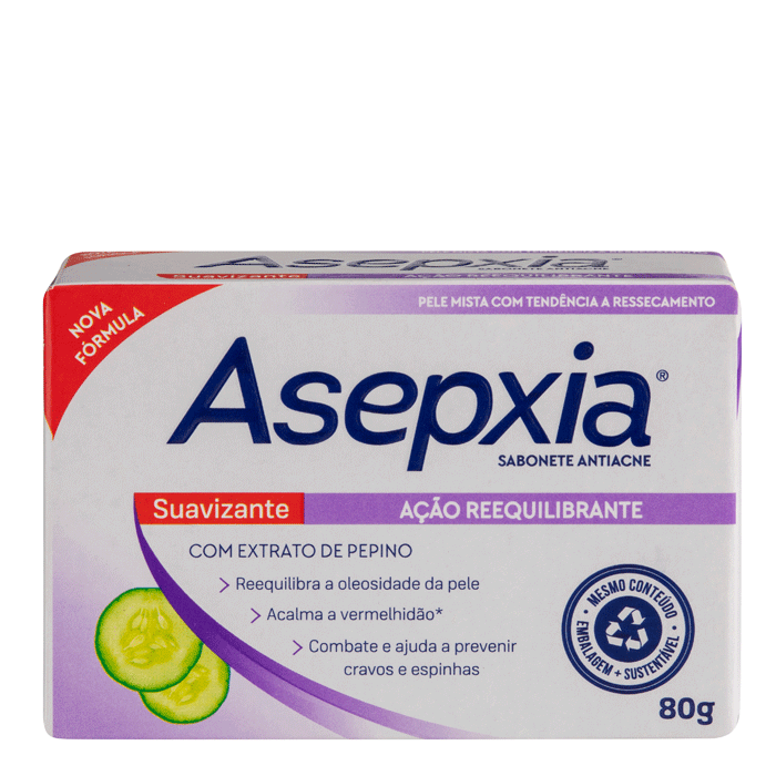 Asepxia Sabonete Barra Suavizante Ação Reequilibrante 80g