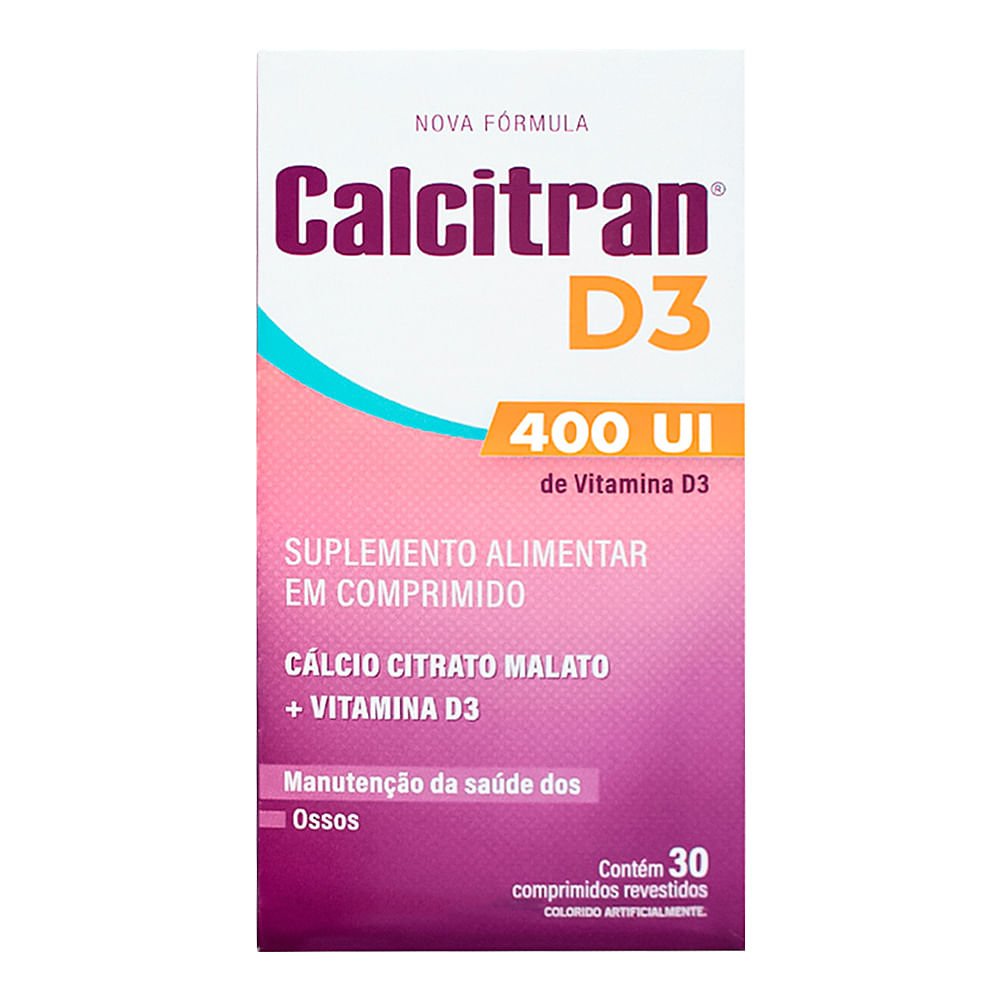 Suplemento Alimentar Calcitran D3 400UI FQM 30 Comprimidos