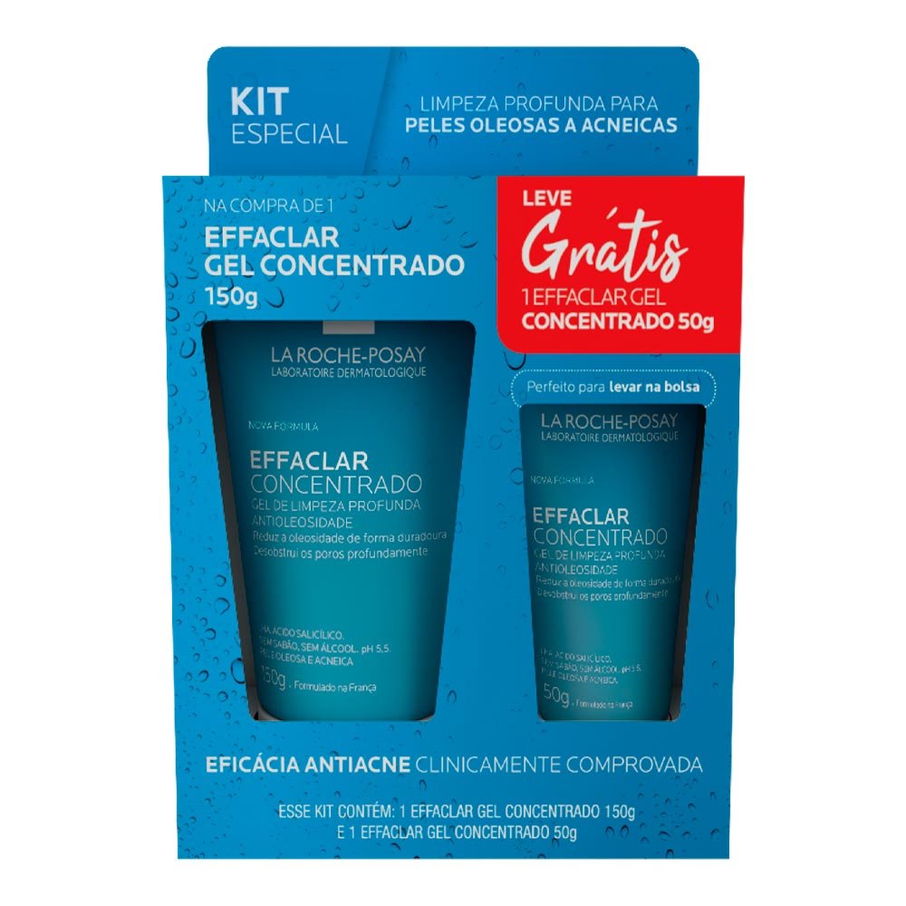 Kit Gel de Limpeza La Roche Posay Effaclar Concentrado 150g + 50g