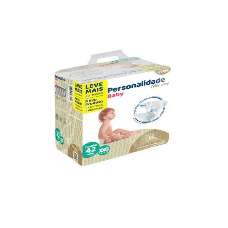 Fralda Personalidade Baby Total Care Tamanho Xxg Com 42 Unidades