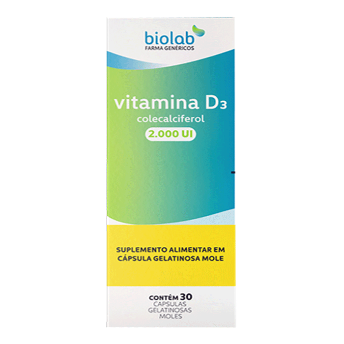 Vitamina D3 2000UI Biolab 30 Cápsulas Gelatinosas Moles