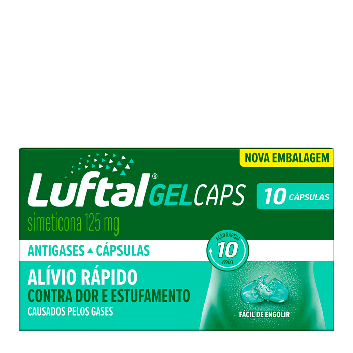 Antigases Luftal Gel Caps 125mg 10 Cápsulas Gelatinosas Moles