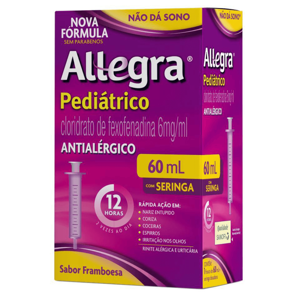 Antialérgico Allegra® Pediátrico 6mg/ml Seringa 60ml