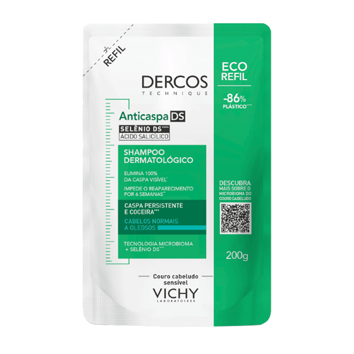 Shampoo Vichy Dercos DS Anticaspa para Cabelos Normais a Oleosos 200g Refil