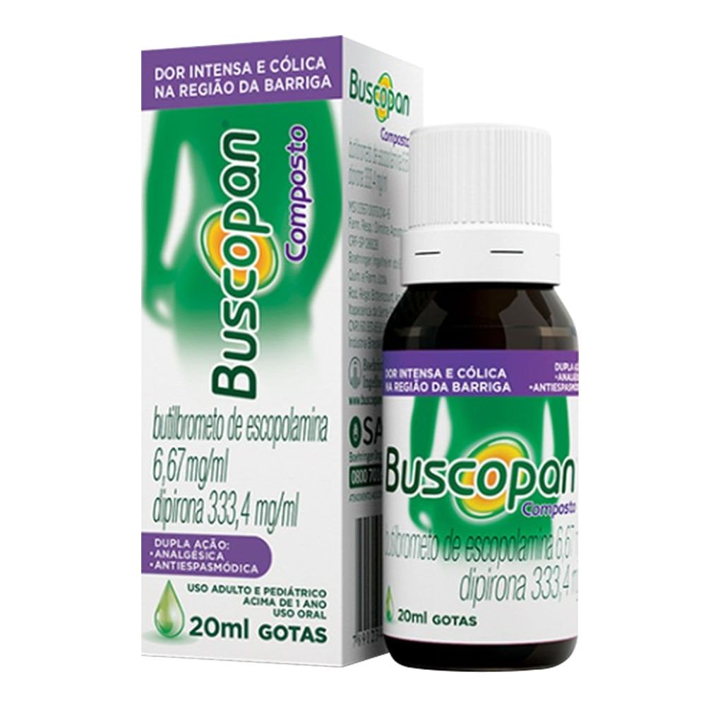 Analgésico e Antiespasmódico Buscopan Composto 333,4mg/ml + 6,67mg/ml 20ml Gotas