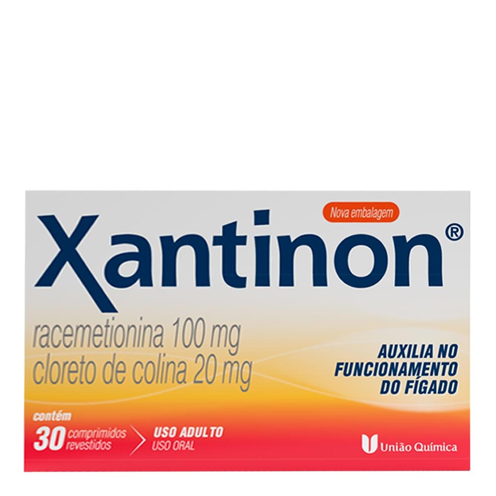 Hepatoprotetor Xantinon 100mg + 20mg 30 Comprimidos Revestidos