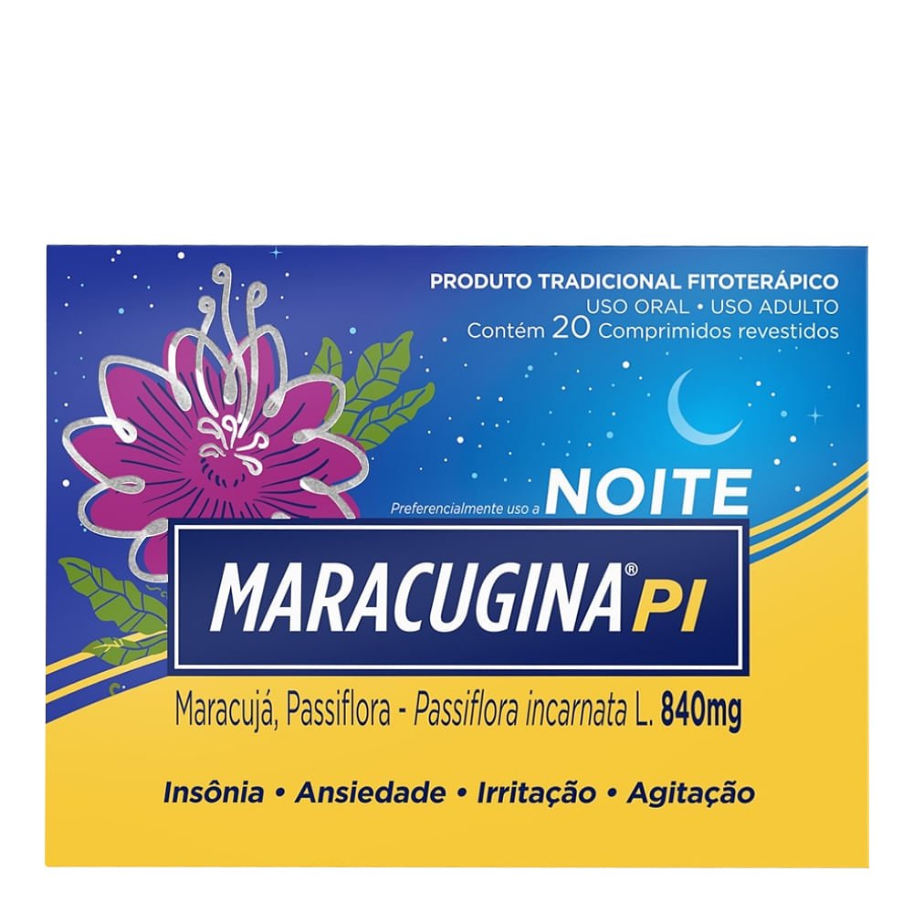 Calmante e Fitoterápico Maracugina Pi 840mg 20 Comprimidos Revestidos