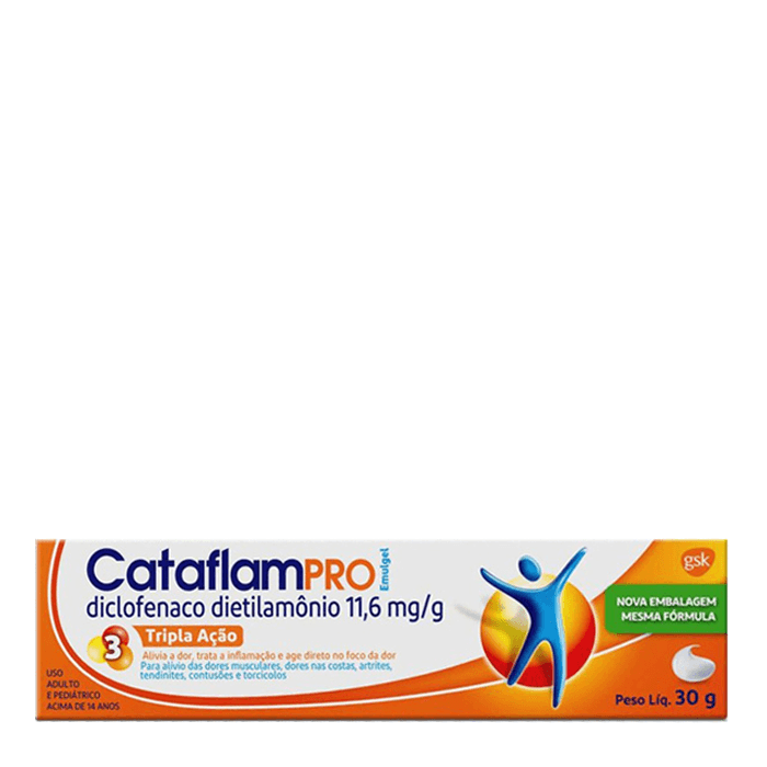 Analgésico e Anti-Inflamatório CataflamPRO Emulgel Tripla Ação 30g