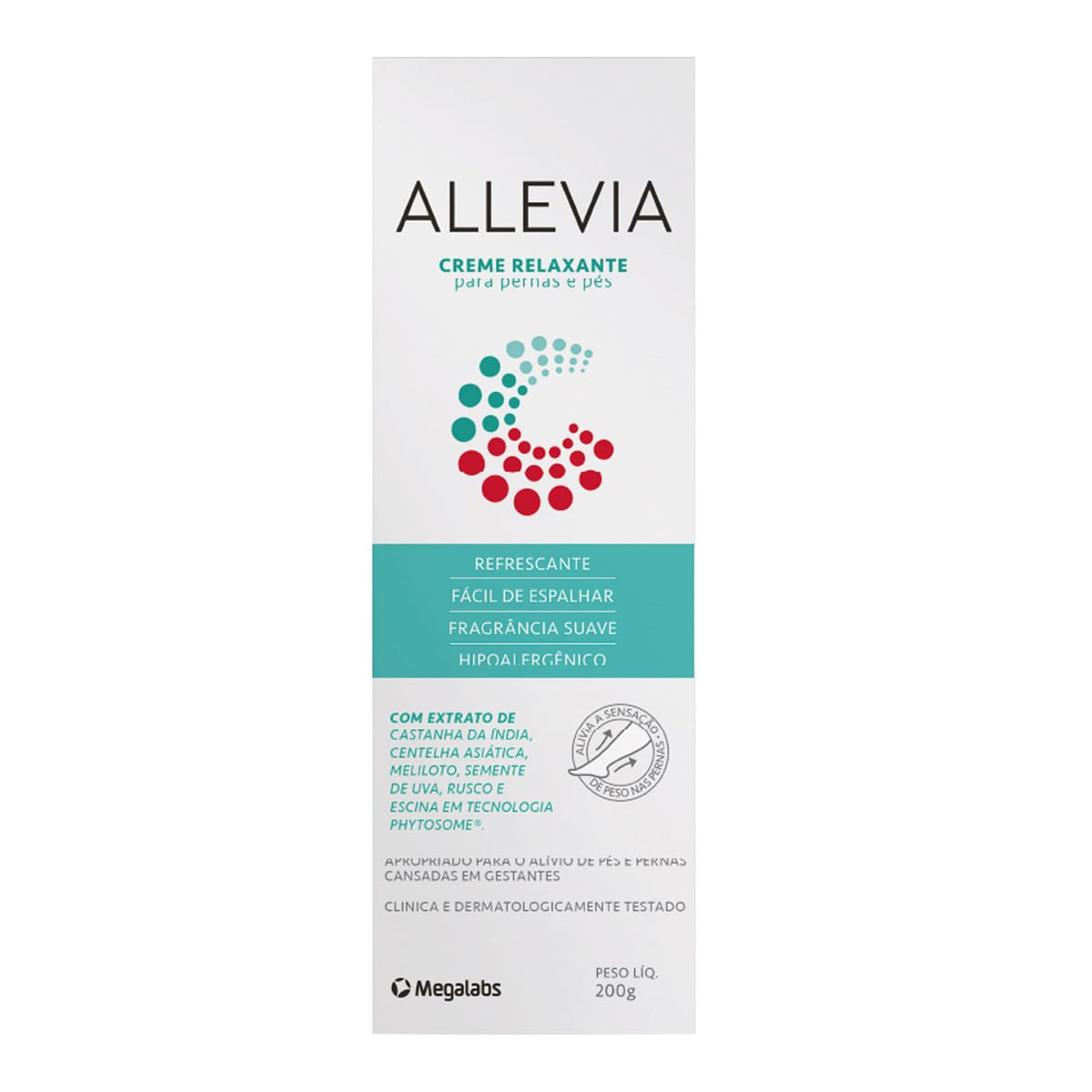Creme Relaxante Allevia para Pernas e Pés 200g