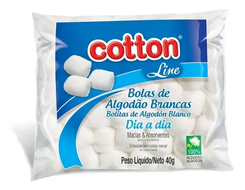 Algodão Bolas Brancas Cotton Line 40 Grs Maquiagem Manicure