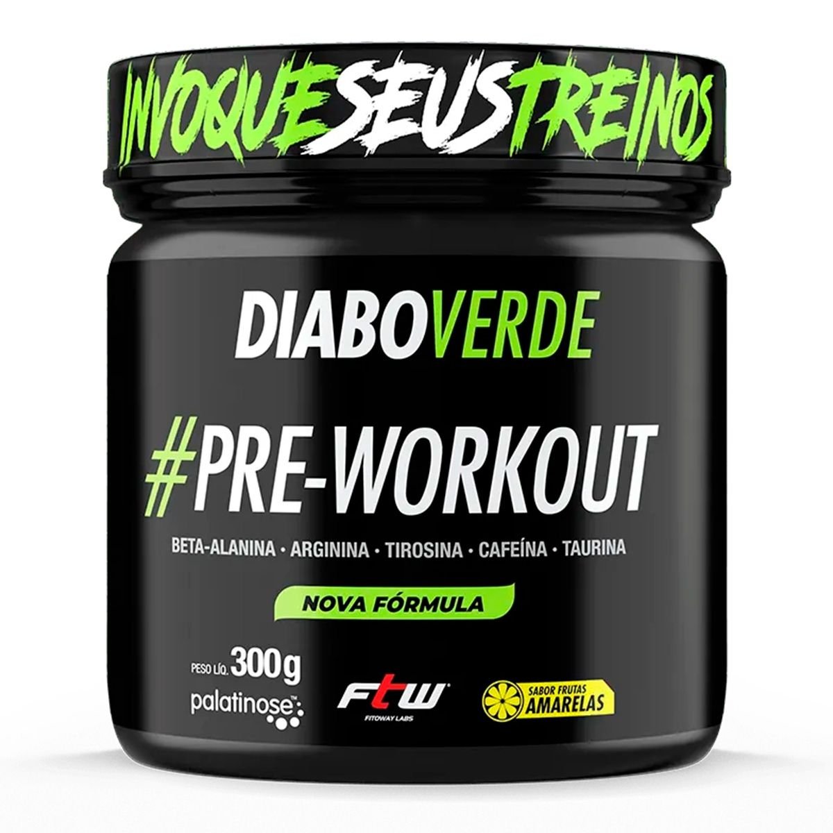 Pré Treino Diabo Verde Sabor Frutas Amarelas Com 300g Ftw