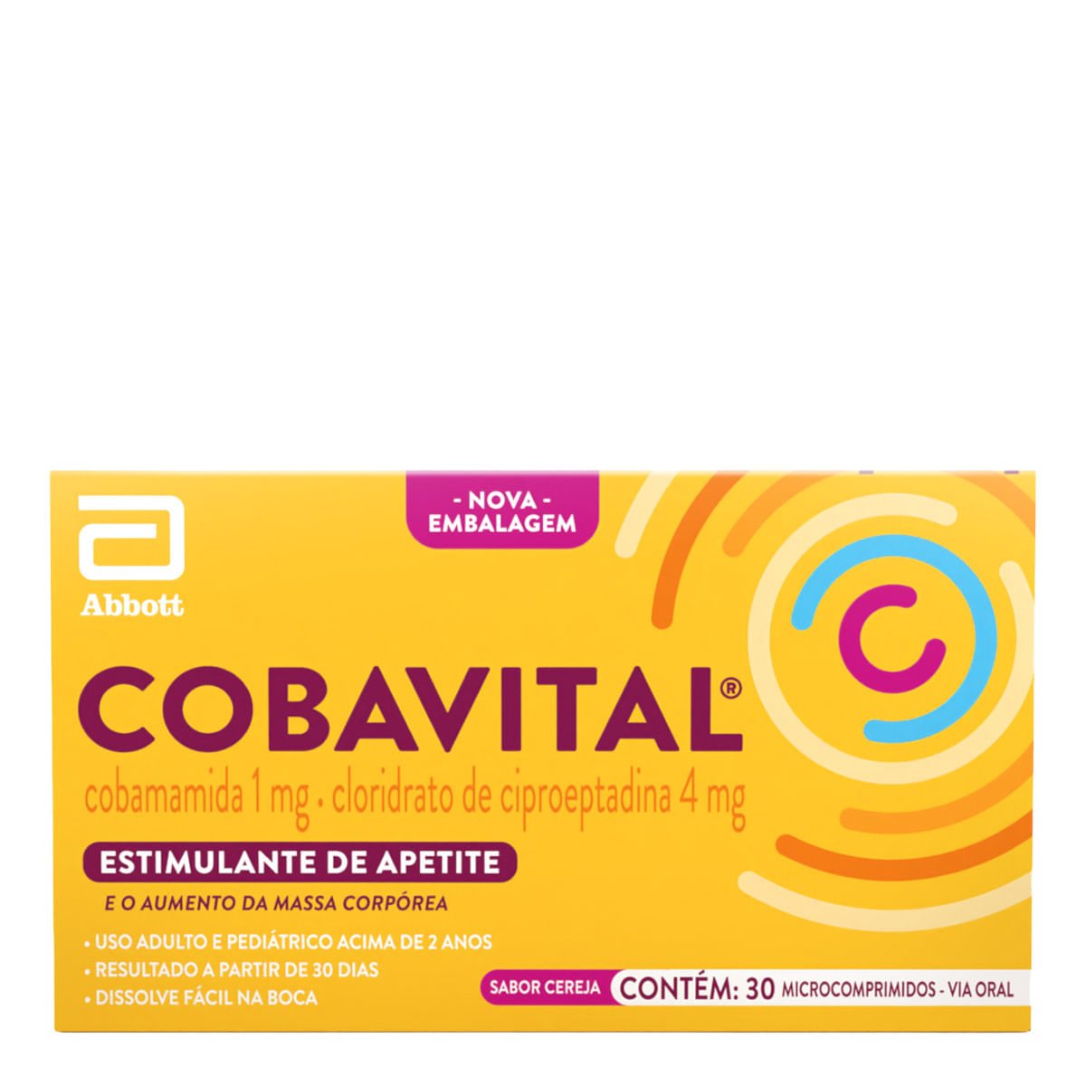 Estimulante de Apetite Cobavital 1mg Cereja 30 Microcomprimidos