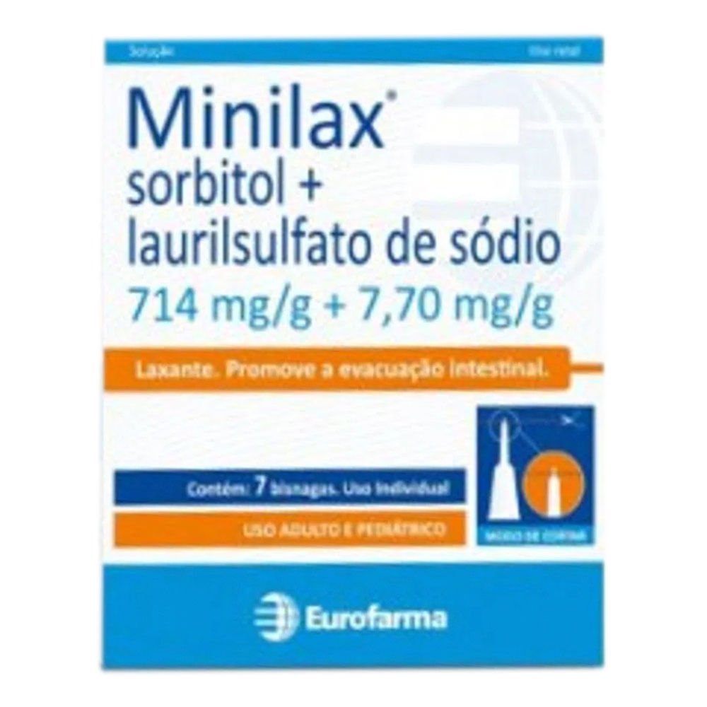 Laxantes Minilax 714mg/g + 7,70mg/g 7 Bisnagas